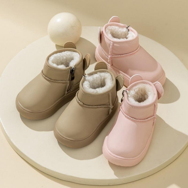 Παιδικές Φλις Ζεστές Βαμβακερές Μπότες Παιδικές Ψηλές Μπότες Χιονιού Παιδικές Μονόχρωμες Φλις Χειμερινές Μπότες