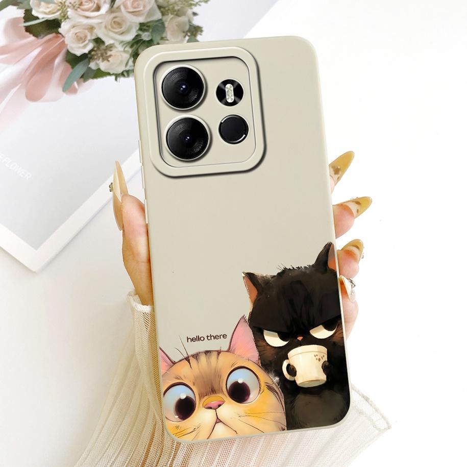Case For Tecno Spark Go 2023 Cover Cute Cartoon Cat Bowknot Soft Candy Silicone Funda For Tecno Pop 7 7Pro Pop7 BF6 BF7 TPU Capa