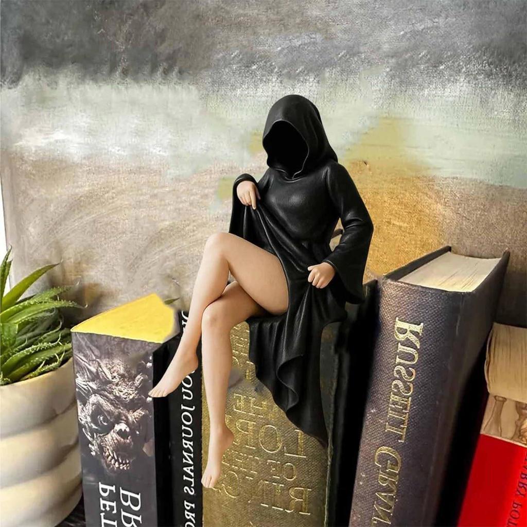 3D Záhadná socha Kreativní gotická černá róba Figurka královny Socha na polici Figurky