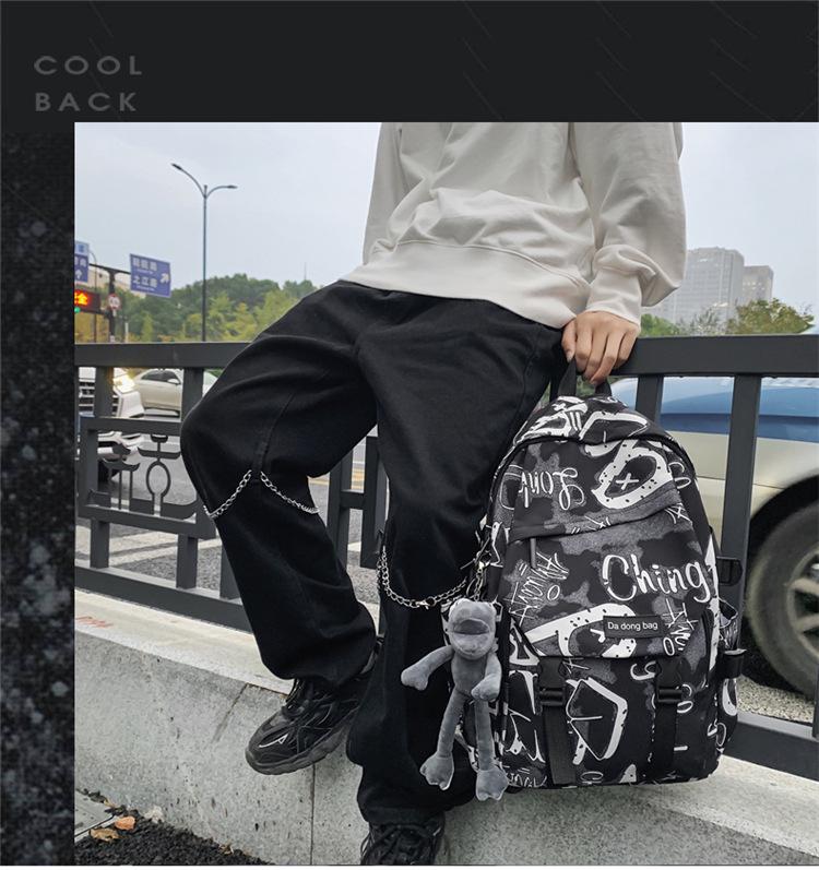 Trendy Graffiti Large Capacity Backpack for Students - Versatile Shoulder Bag for Men & Women