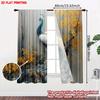 Set Of 2 Peacock Floral Curtains Flat Digital Printing Blue Gold White Feathers Blooming Tree Bedroom Decor Curtain Polyester Ideal For Sleeping Area