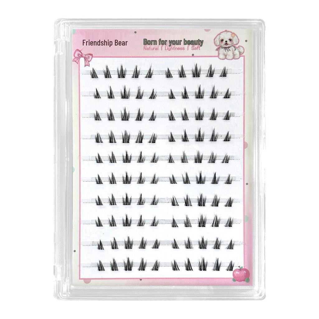 Friendship Bear Glue-Free Natural Butterfly Girl Eyelashes - Large Capacity, Dense, Lazy False Eyelashes for a Realistic Look
