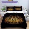 3pc Lotus Mandala Cover Set - 1 Quilt Cover + 2 Pillowcases, All Seasons Bedroom Setting, Perfect for Home002