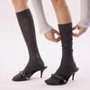 Rhombus Calf Socks Women'S Summer Thin Breathable Stacking Socks Micro-Pressure Thin Sexy Black Stockings Cold Feeling Jk Stockings