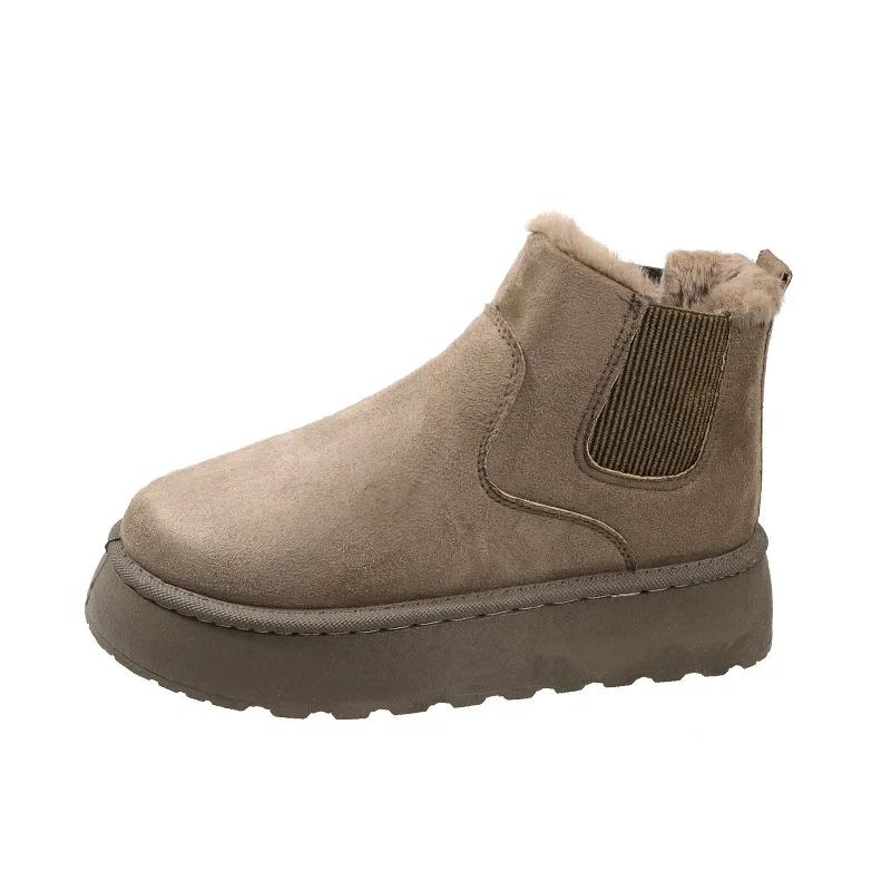 2025Women's Boots Rubber Thick Sole Non Slip Platform Ankle Boot Plush Warm Snow Boots for Women Winter Cotton Boots Botas Mujer