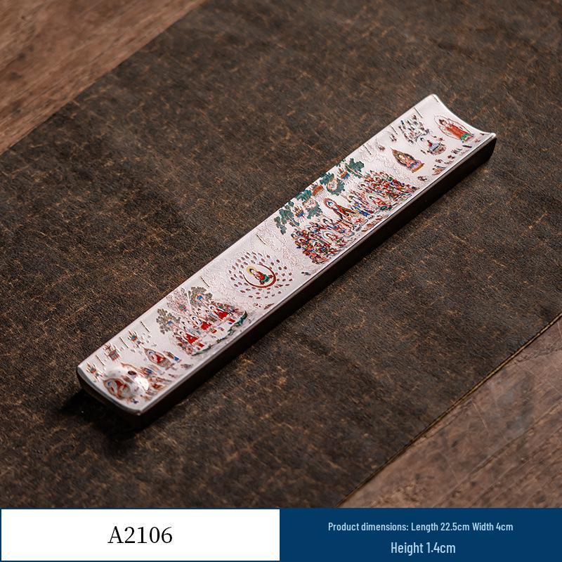 Guochao River & Mountain Ceramic Incense Holder - Retro Incense Stick Tray for Indoor Use