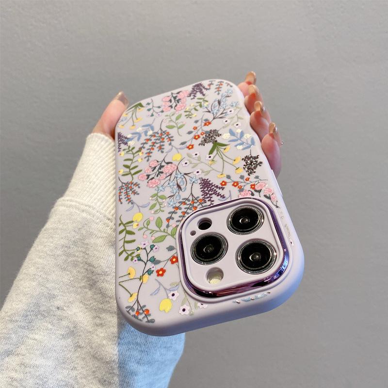 Creative flowers apply to Apple 17promax fine hole fat mobile phone case iPhone new models