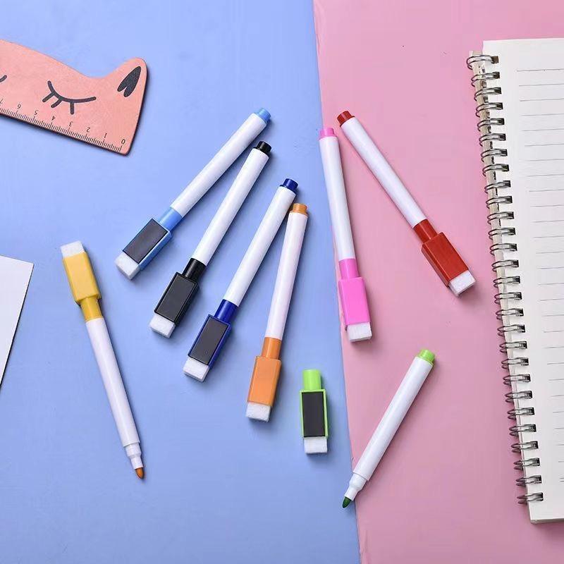Magnetic Dry-Erase Whiteboard Marker Pens with Eraser Caps