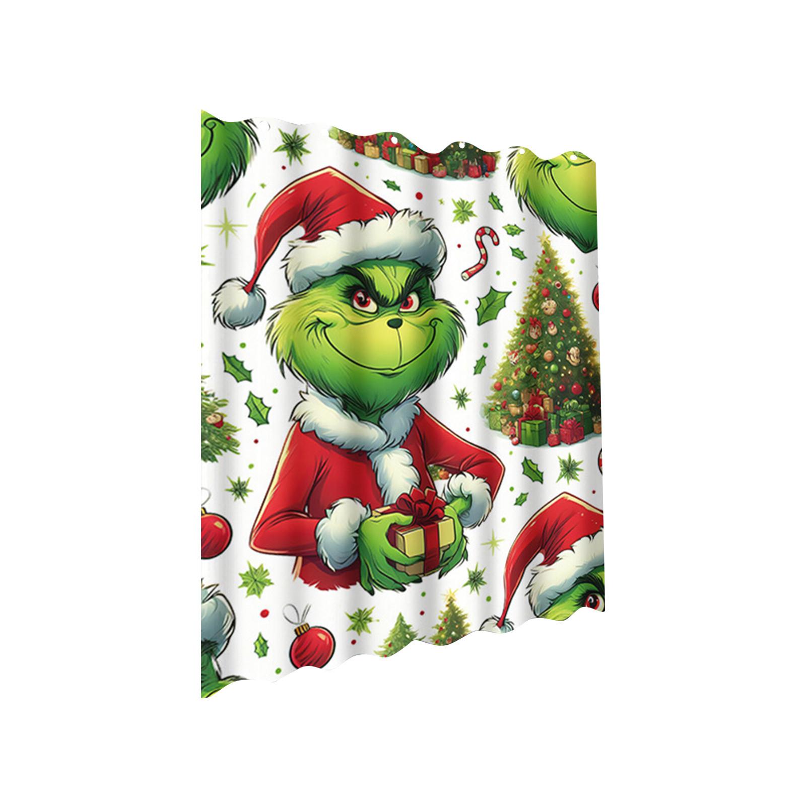 

Рождественские украшения Занавеска для душа: Рождественский водонепроницаемый декор для ванной комнаты с 12 крючками 72x72 дюйма One Size