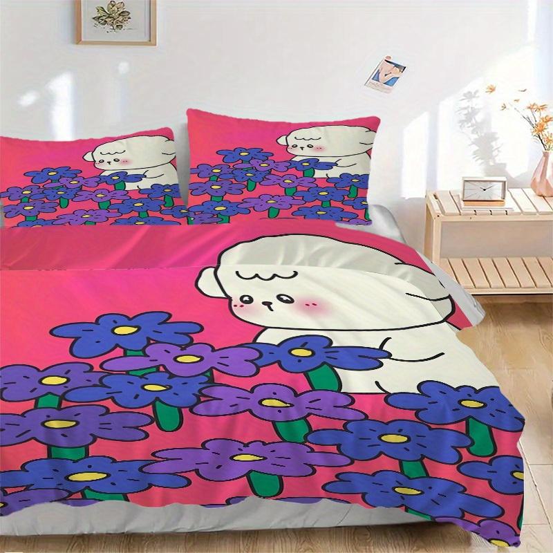 

3pcs Flower Bouquet Bedding Set, Suitable for Bedroom Decoration, (Includes 1 Duvet Cover And 2 Pillowcases, Quilt Not Included) yy250822133 135x200cm