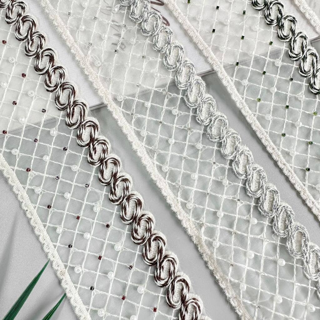 6Cm Multi-Color Organza Bead Embroidery Strand Barcode Clothing Dress Dress Home Lace Accessories