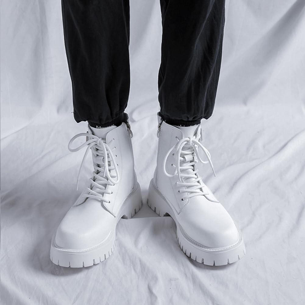 FANGLI Side Zip Short Motorcycle Platform Work Engineer Cold FL422 Size Men's Boots, Lace-Up, Boots, Boots, Sole, Boots, Boots, Casual, Weather,