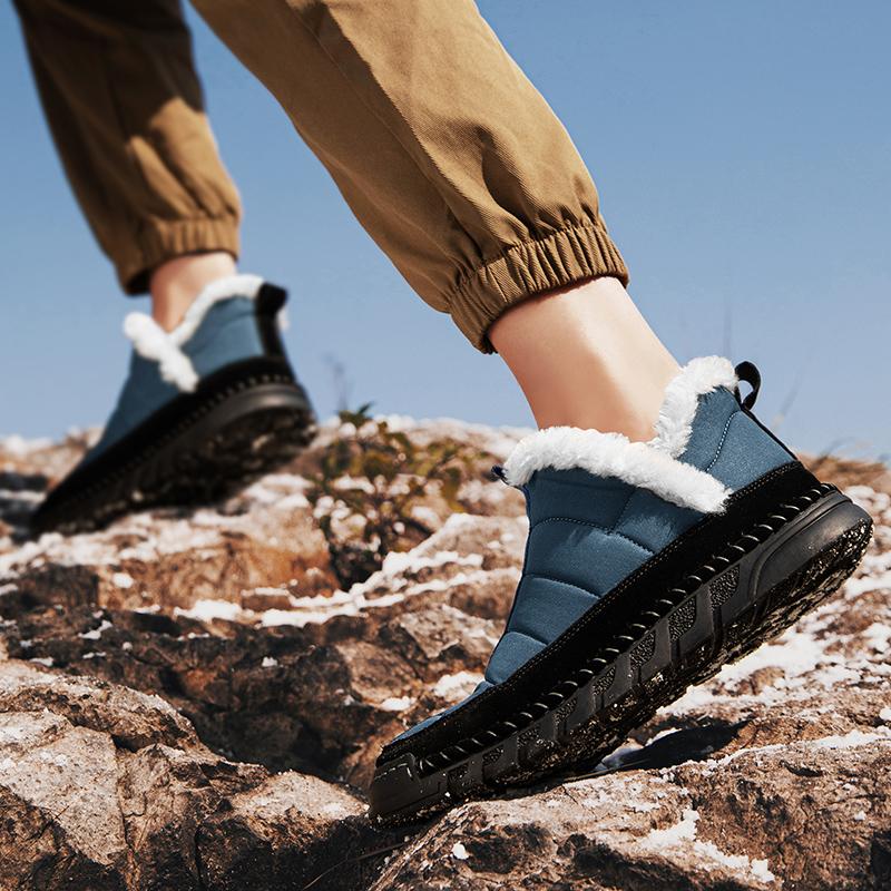 Winter Men's Outdoor Snow Boots Warm Plush Shoes Plus Size 39-46