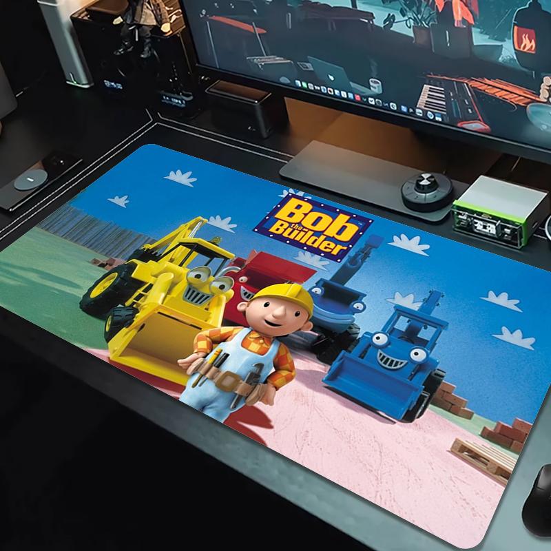 Bob The Builder anime Mouse Pad Large Gaming Table Cushion Non-slip Laptop Tablet Big Mousepad XXL Mat Mini PC Playmat With Lock edge_XIA