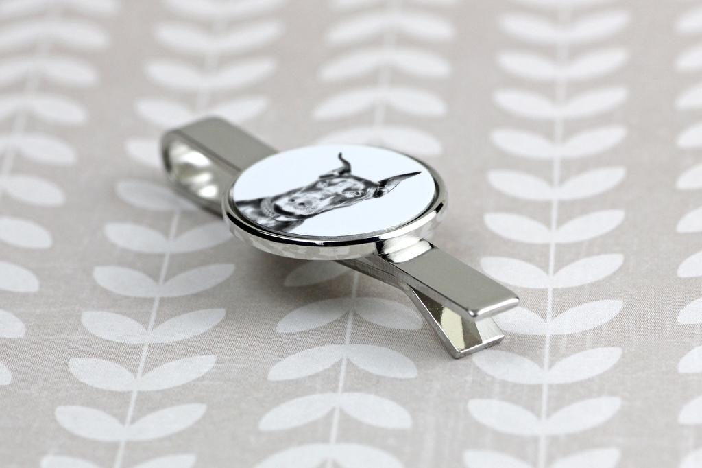 Dobermann, Doberman Pinscher, Dobie I – Tie Clip with a Dog, Personalized Tie Clip | Art-Dog