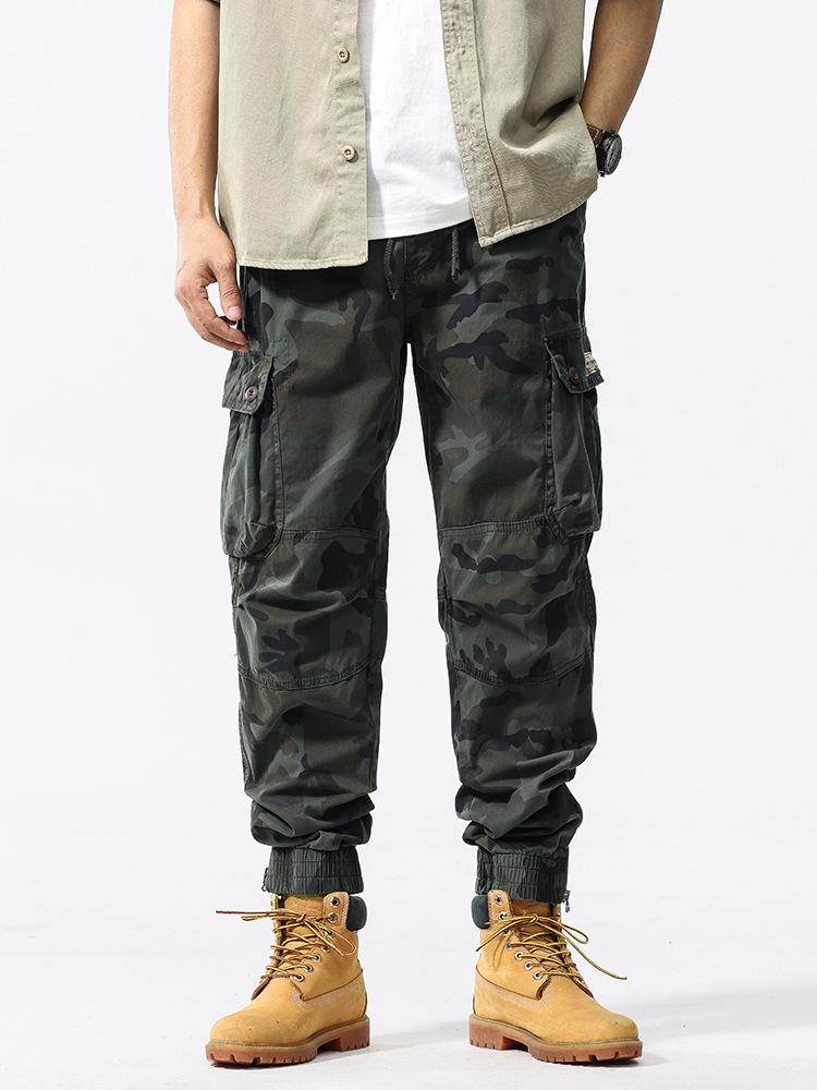 Camouflage Overalls Herren Frühlingstide Marke Neu Gebundene Hose Locker Outdoor Sport und Freizeit A-