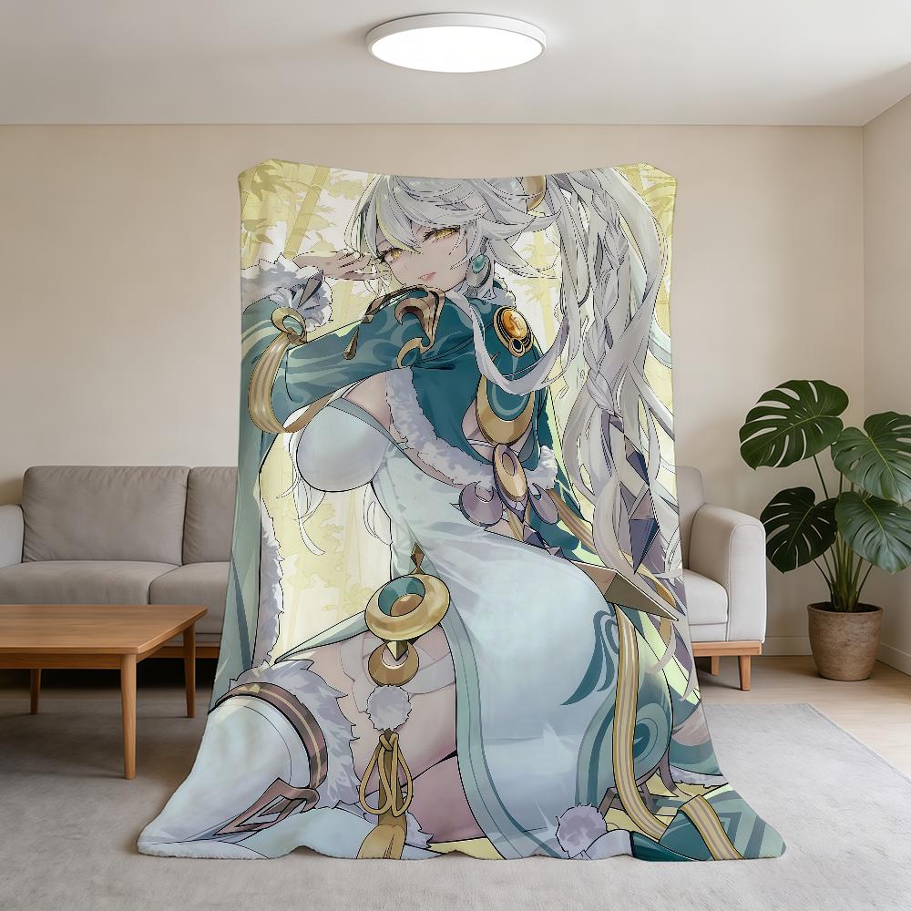 

Blanket Impact Super Warm Genshin Comfortable Plush Throw Blanket Child Home Zibai Sofa Bedroom Gift 75x90cm