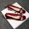 Women Shoes Fashion Pumps Patent Leather Crystal High Heels Shoes Girl Party Red Dress Shoes