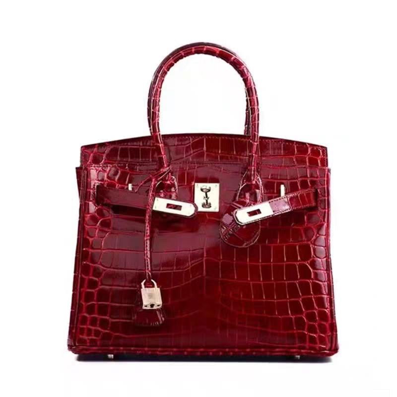 Bolsa com padrão de crocodilo nova moda e versátil bolsa de mão e transversal bolsa feminina de couro