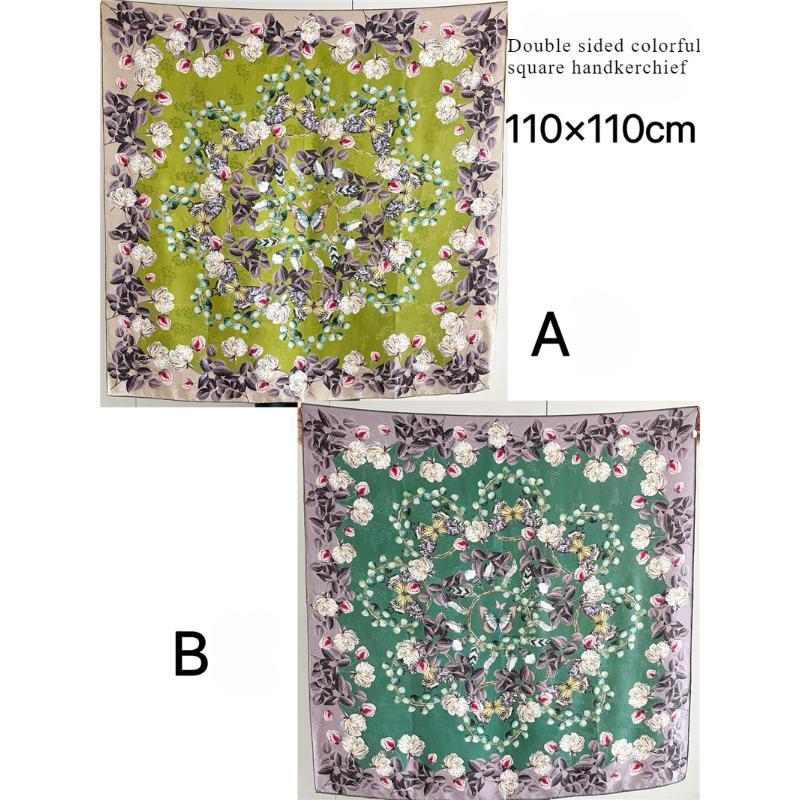 

110*110 см двухсторонний шелковый шарф женский щедрый шарф шелковый шарф шаль 110*110cm