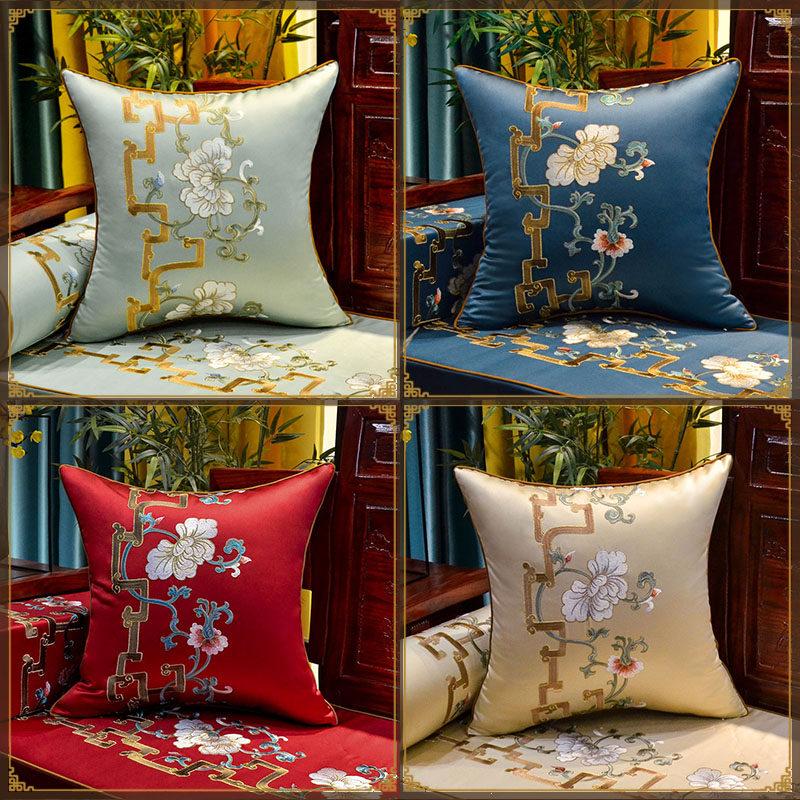 New Chinese-style Embroidery Throw Pillow Decorative Cushion for Home Living Room Redwood Sofa Headboard Cushion Cover