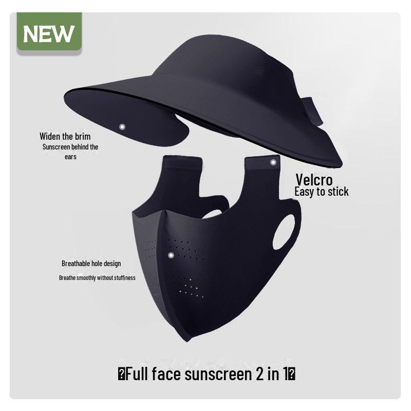 Women's Seamless Sun Protection Hat: Large Brim, Hollow Top for Cycling In Spring and Summer