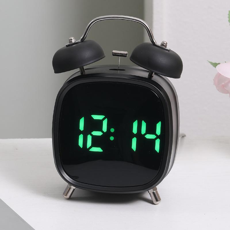 Creative Loud Volume Metal LED Alarm Clock GH8032 - Ideal for Deep Sleepers, Multifunctional with Powerful Ringing Bell