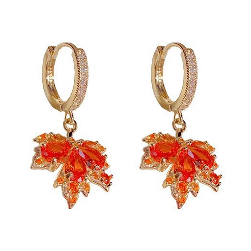 New Fashion Love Memory Red Maple Leaf Pendant Necklace For Women Cute Romantic Female Neck Chain Ladies Stainless Steel Jewelry