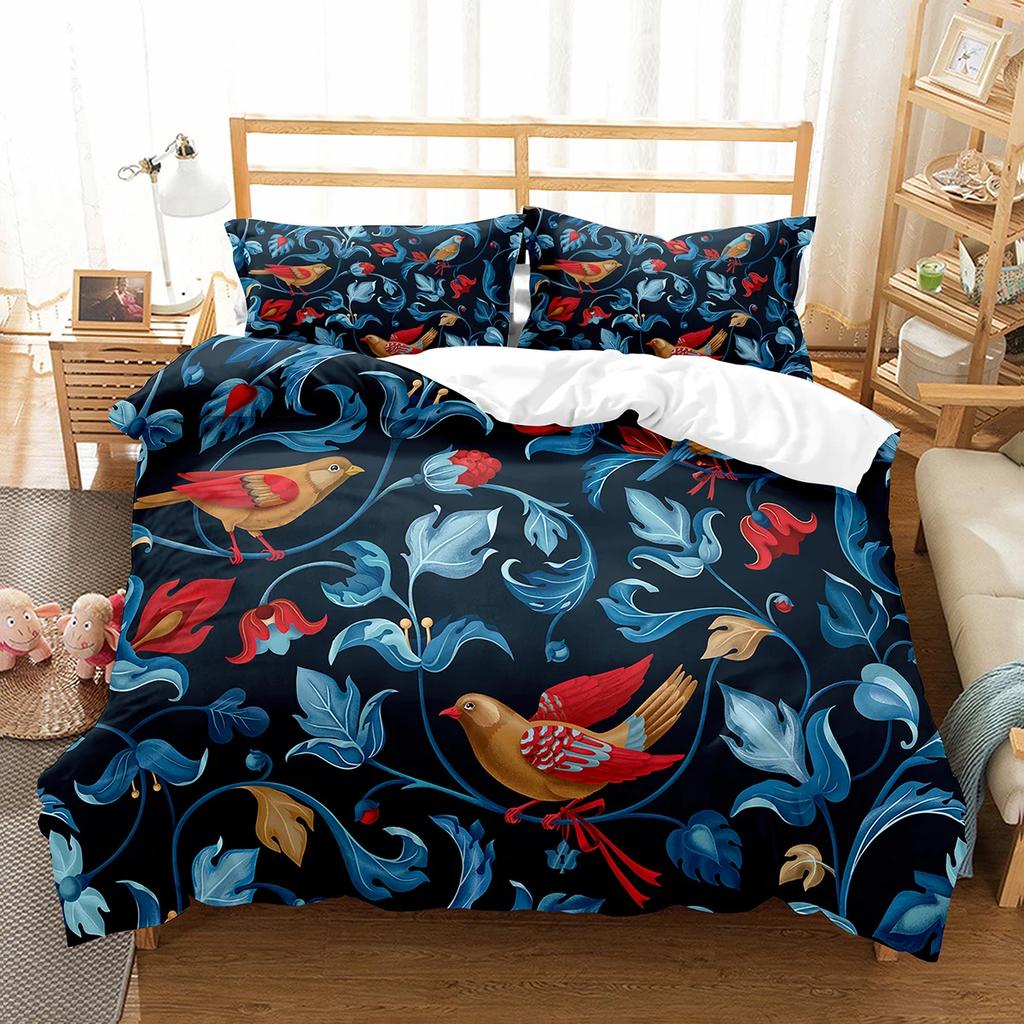 Comforter Cute Birds Wild Animals Pattern Polyester Comforter With For Men Women Bedding Set King Size