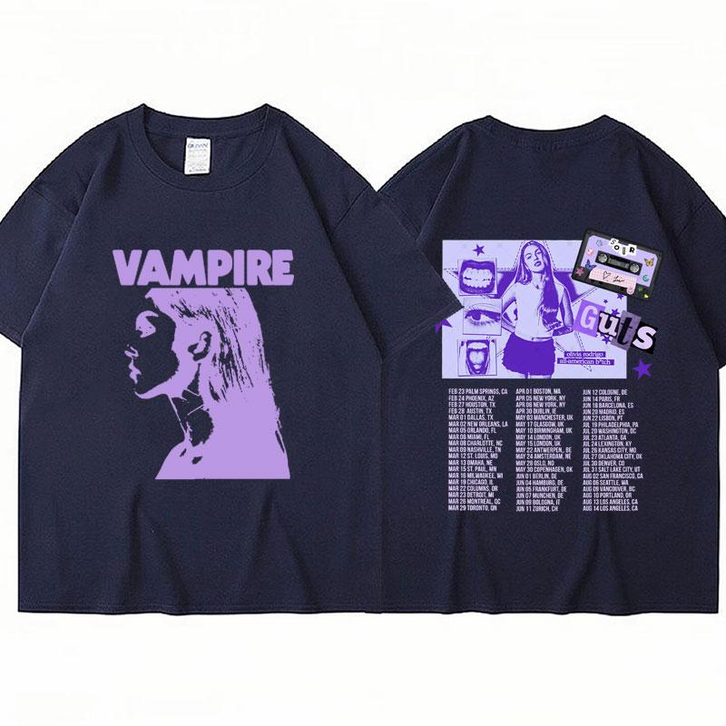 Sour Vampire Guts Konsertturné 2024 T-shirt Herr Damer Mode Hip Hop-stil Kortärmad Bomull Casual Lös Street T-shirt Gåvor