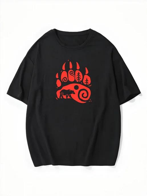 Oversized T-shirt with Russia print S