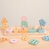 Children'S Wooden Baby Early Education Montessori Geometry Five Sets Of Columns Shape Pairing Intellectual Development Educational Toys