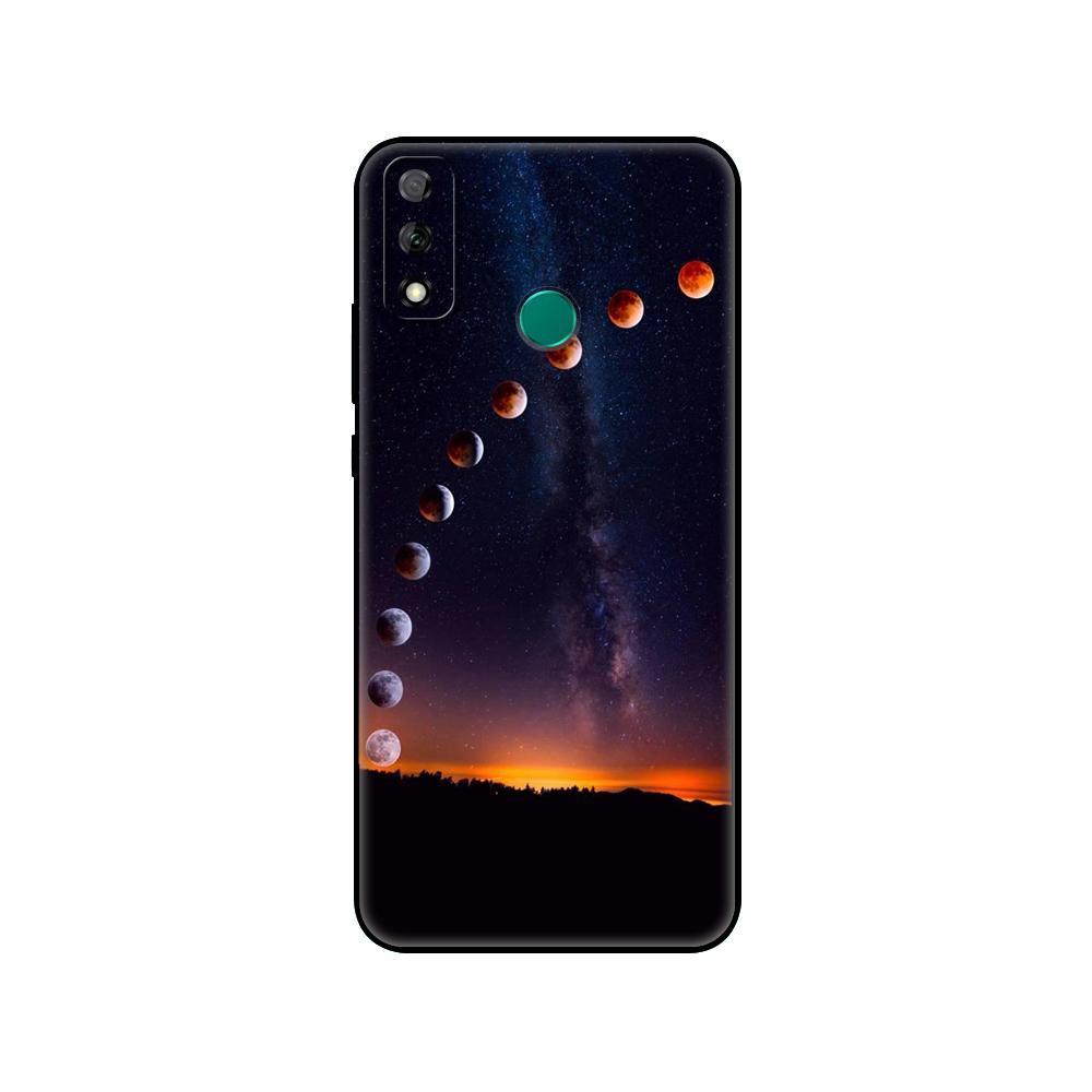 

Черный чехол из ТПУ для Huawei Y9S Y6S Y8S Y5P Y7P Y8P чехол для Huawei Y5 lite Y6 чехол небо космос планета луна звезды уникальный дизайн huawei Y8P