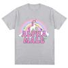 Einhorn T-Shirt für Männer Regenbogen Grafik T-Shirts Lustige T-Shirts Damenmode Hip Hop Alpha Männer Tops 100% Baumwolle Unisex Ästhetische Kleidung