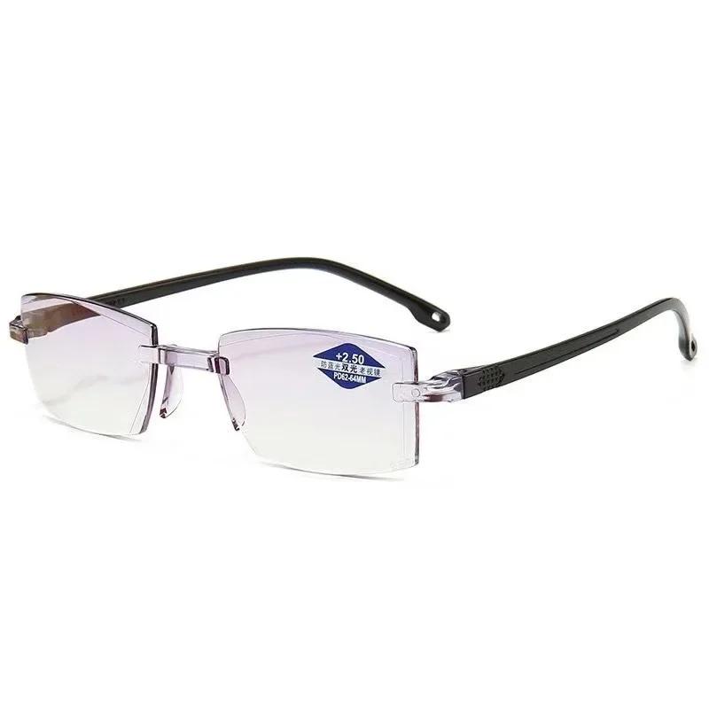 

Far And Near Dual-Use Reading Glasses High-Tech Anti-Blue Light Simple Slice Frameless Anti-Radiation Reading Glasses 0 To +4.0 +4.0