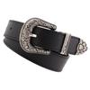 Damski pas biodrowy Wykwintna rzeźbiona klamra Dostosuj rozmiar Modny pas biodrowy do spodni Czarny Darmowy