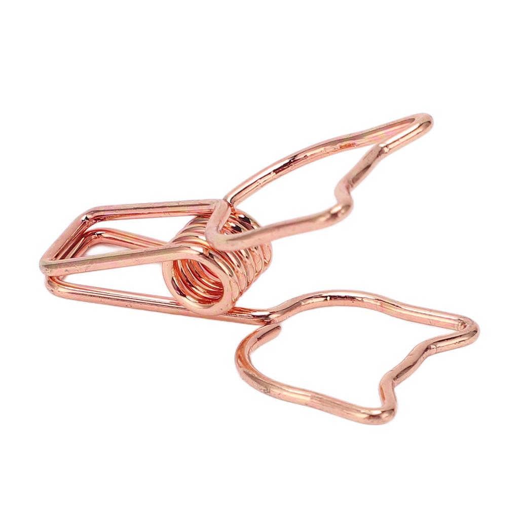 100pcs Clips Cute Cartoon Cat Shape Metal Hollowed Tail Clips Paper Clamps Supplies
