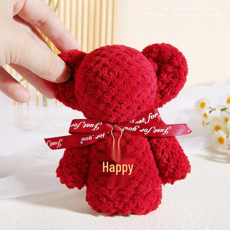 30x30 Coral Fleece Little Bear Towel - Wedding Gift Box, Favours & Cake Decorations