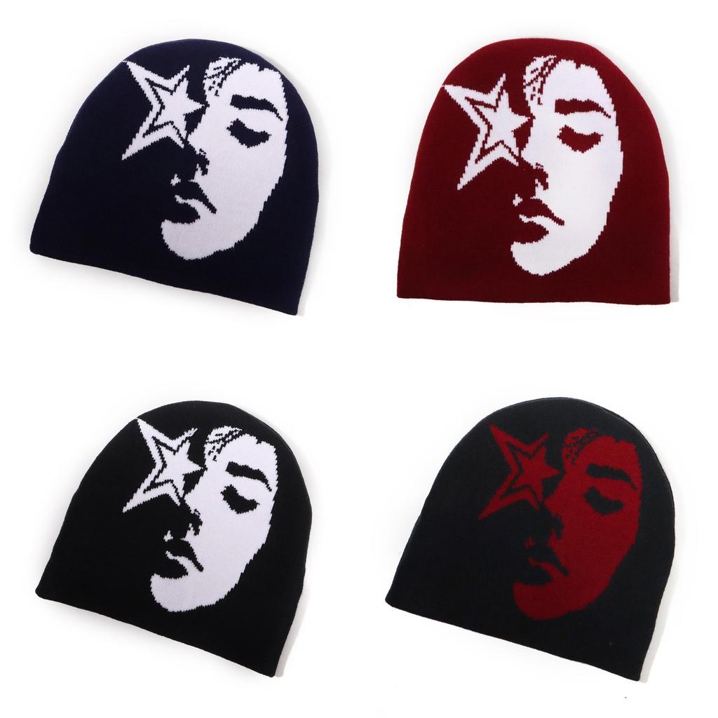 Woman Pattern Knitted Hat With Warm Acrylic Material For Cold Weather Outdoor Use