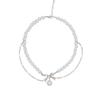 Premium sense light luxury flash diamond bow pearl necklace women's niche design sense collarbone chain cold wind temperament neck chain