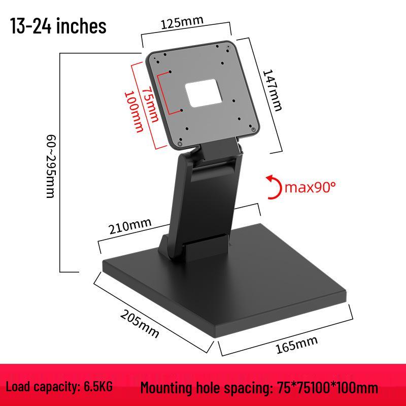 Adjustable Folding Monitor Stand for 13-24  Screens, No-Drill Tilt Desktop Mount