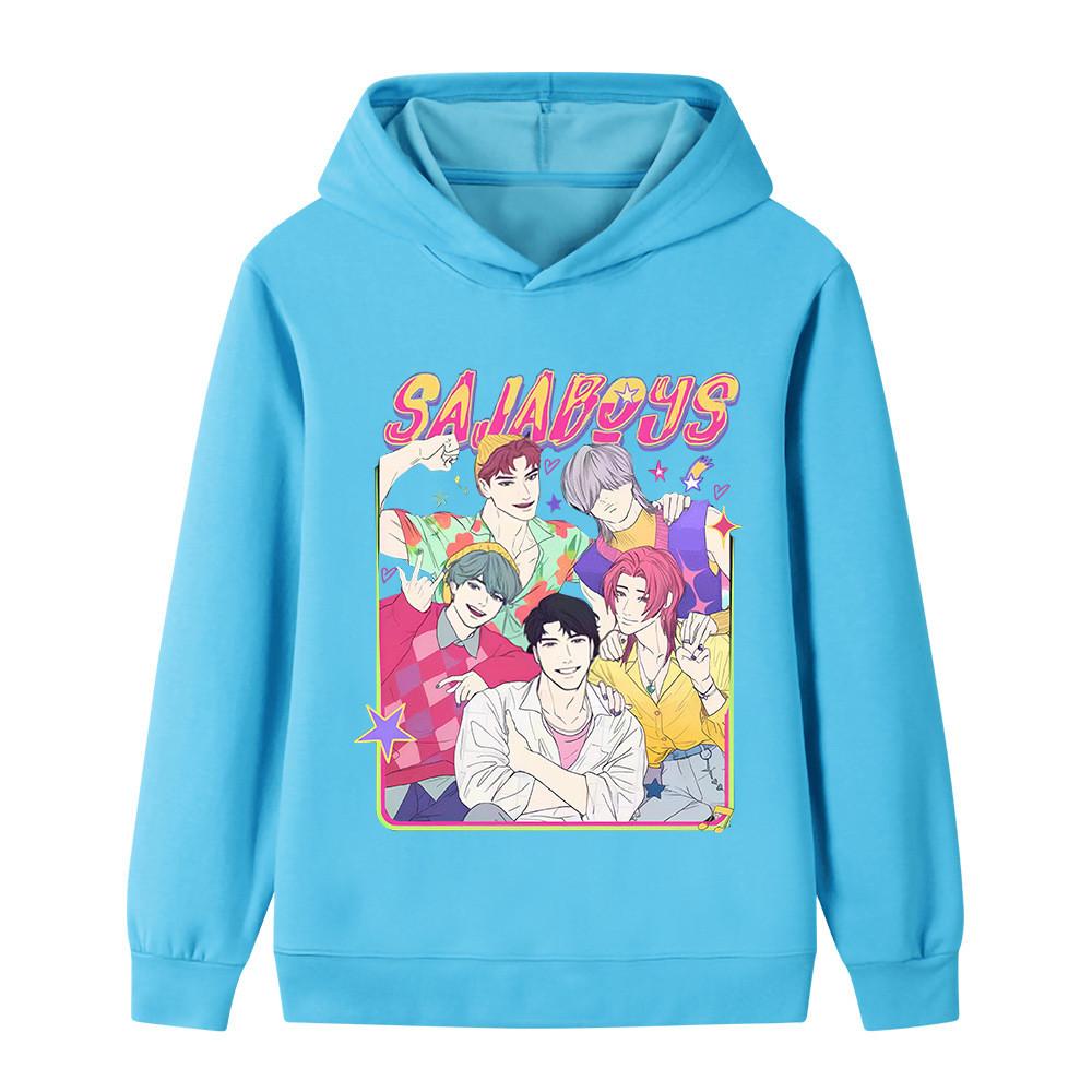 B1227 Kids Boys Girls Sajaboys Kpop Rumi Zoey Mira Print Long Sleeves Hoodie
