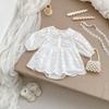 Mono de Bebé Niña Otoño Cuello Sólido Manga Larga Estilo Princesa Body con Pajarita 0-3 Años