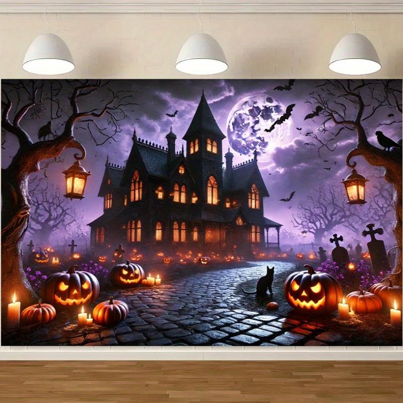 2D planar, Halloween-themed polyester fiber wall decoration - suitable for living room and bedroomzyc