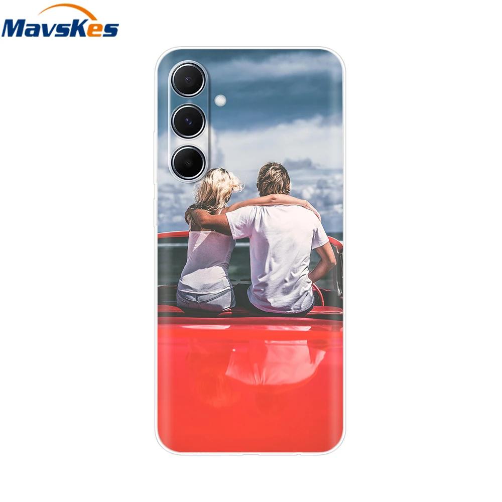 For Samsung Galaxy M35 M55 Case Cute Flower Soft Silicone Back Cover for Coque Samsung M 55 M 35 5G Phone Cover Fundas Shells