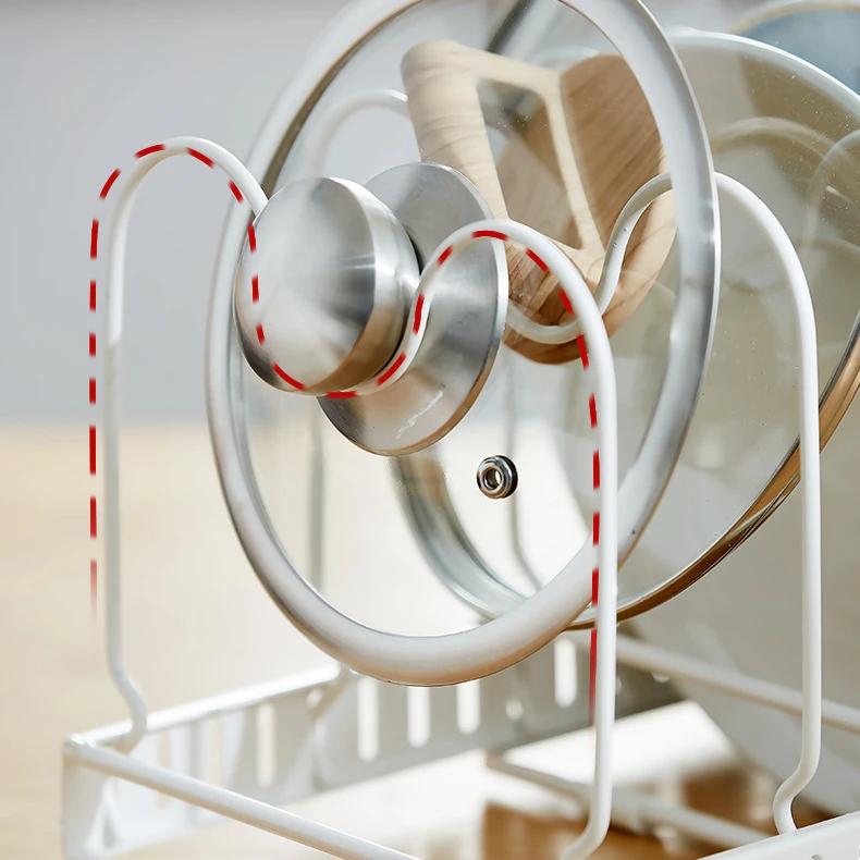 Raft Organizator Extensibil de Bucătărie Suport de Depozitare pentru Blat Spațiu de Depozitare în Dulap Organizator pentru Oale și Tigăi pentru Dulap