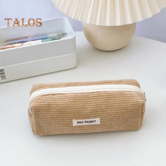 Pencil Case Large Capacity Corduroy Pencil Bag Multi-Purpose Stationery Bag Zipper Placket Makeup Bag Office Travel Gift Organizer