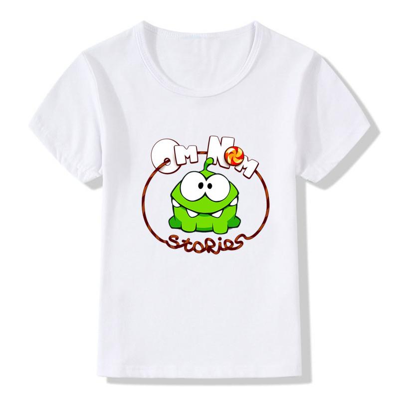2025 Om Nom Stories Print Kids T Shirt Summer New T-shirt Cartoon Children T-shirts Baby Girls Boys Clothes Unisex Tshirt,HKP5410