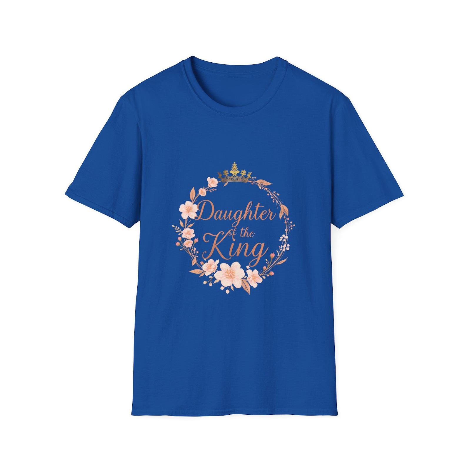 Daughter of the King T-Shirt | Floral Crown Scripture Tee | Jesus | God | Faith | Christ | L
