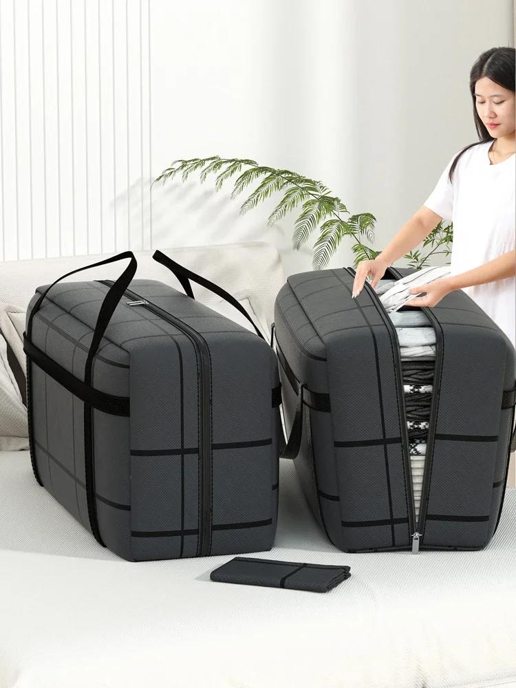 1pc Large-capacity Hand-held Clothes Storage Bag Foldable Dust-proof Non-woven Fabric Packing Bags Bedroom Wardrobe Organizer